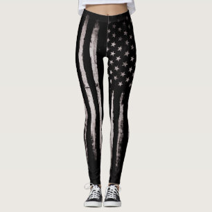 Leggings Drapeau américain grunge blanc