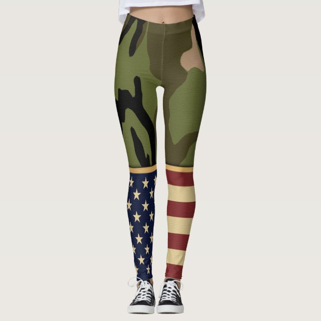Leggings Drapeau américain patriotique (Devant)