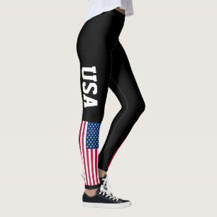 Leggings Drapeau américain patriotique couleur personnalis