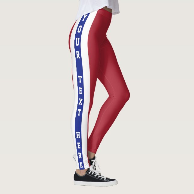 Leggings Drapeau américain Rouge Blanc Bleu Patriotes des U (Droite)