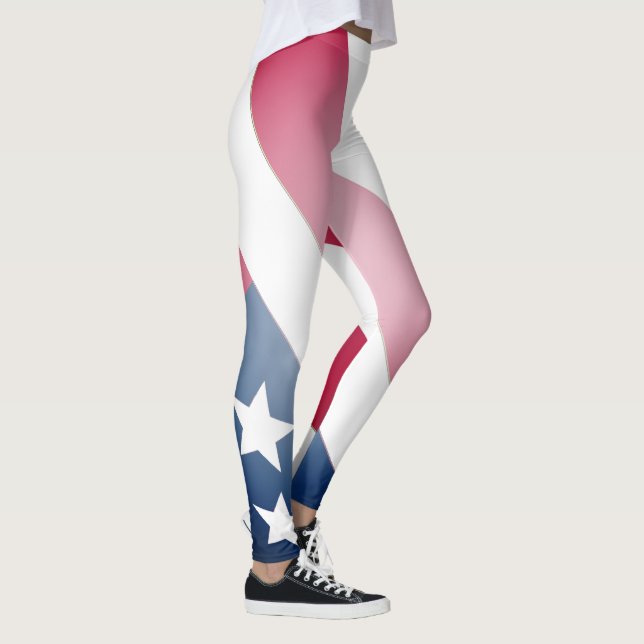 Leggings Drapeau américain sur bandes Bleues, Rouges et Bla (Droite)