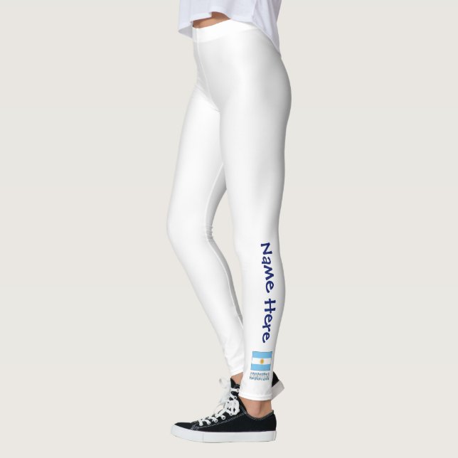 Leggings Drapeau argentin Argentine Texte personnalisé  (Gauche)