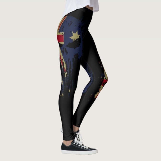 Leggings Drapeau australien noir (Droite)