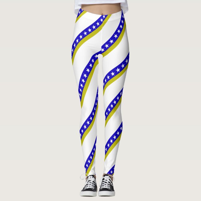 Leggings Drapeau bosnien de rayures (Devant)