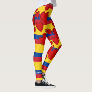 Leggings Drapeau colombien avec le coeur rouge