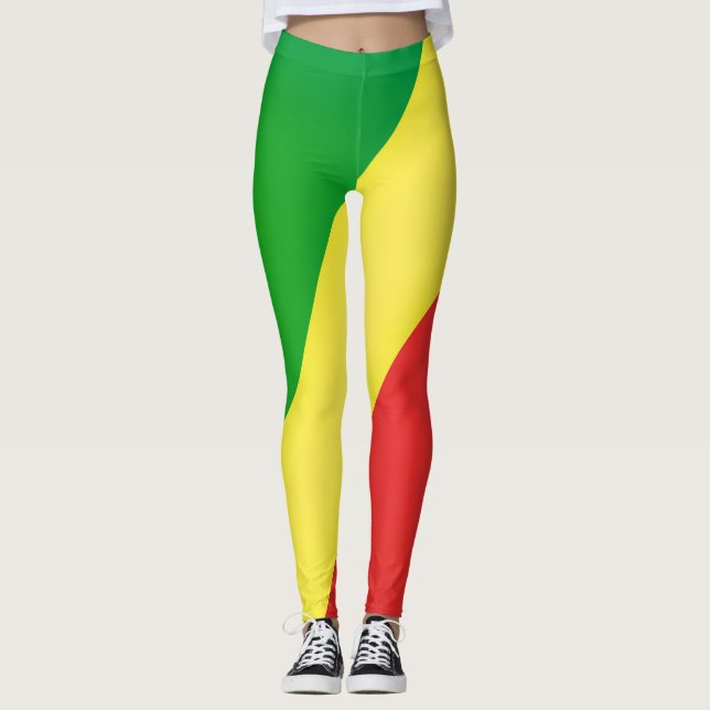 Leggings Drapeau cool Du Congo Mode (Devant)