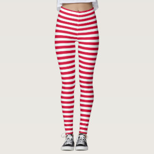 Leggings drapeau danemark rayures pays couleur motif rouge