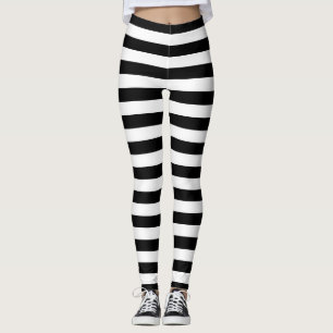 Leggings drapeau de Cornouailles rayures noir blanc motif d