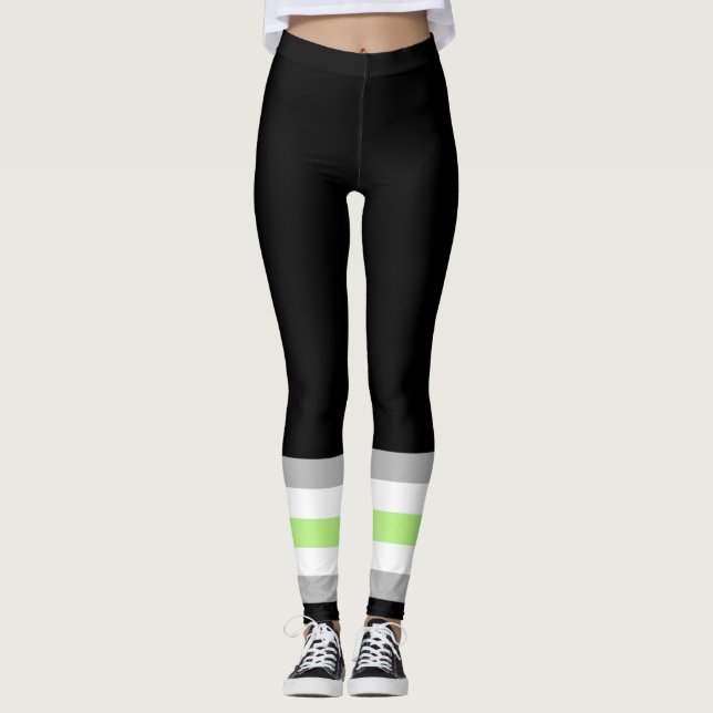 Leggings Drapeau de fierté agender (Devant)