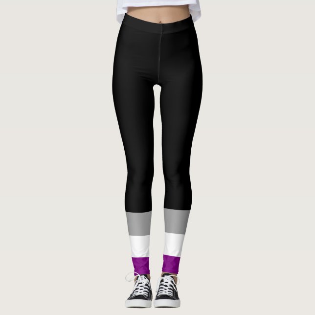 Leggings Drapeau de fierté asexué (Devant)