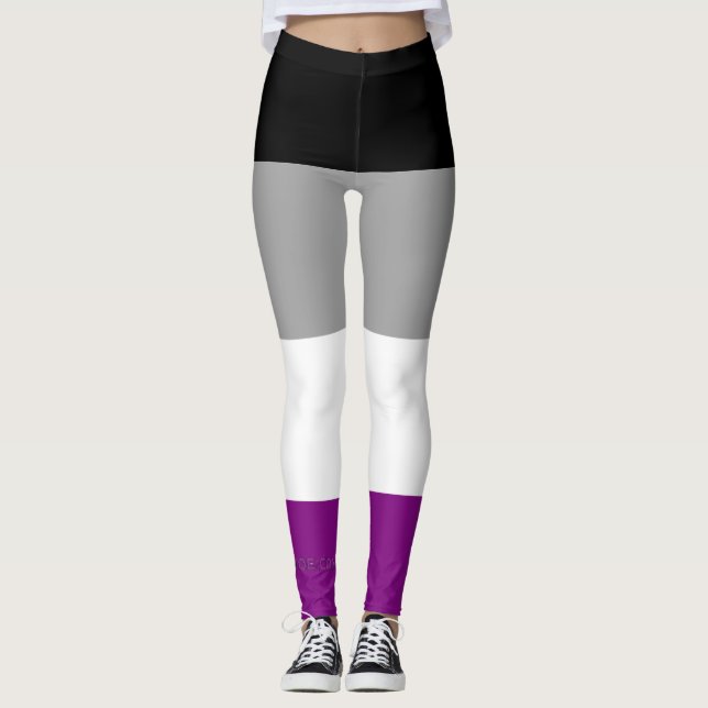 Leggings Drapeau de fierté asexué de SlipperyJoe mettant l' (Devant)