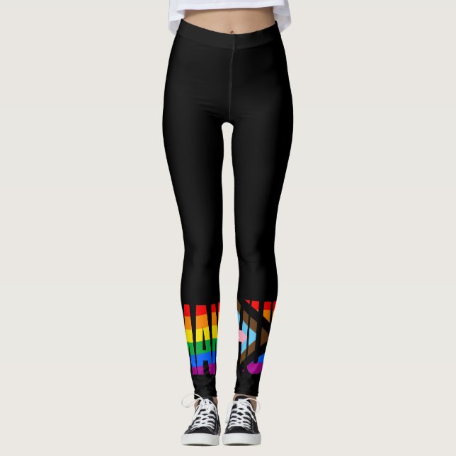 Leggings Drapeau de fierté d'inclusivité humaine (Devant)