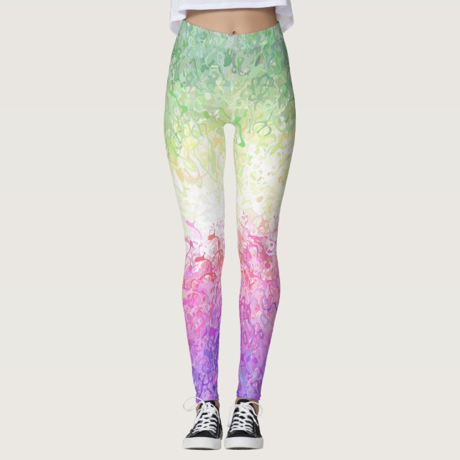Leggings Drapeau de Fierté Genderdoe Abstrait Boho Trippy (Devant)