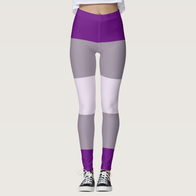 Leggings Drapeau de fierté grise sexuelle (Devant)
