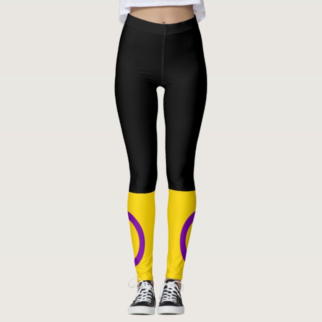 Leggings Drapeau de fierté intersexe (Devant)