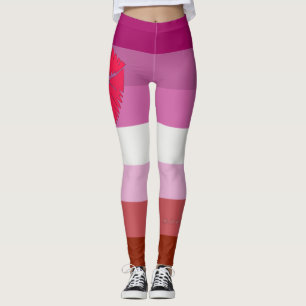 Leggings Drapeau de fierté lesbienne au rouge à lèvres Slip