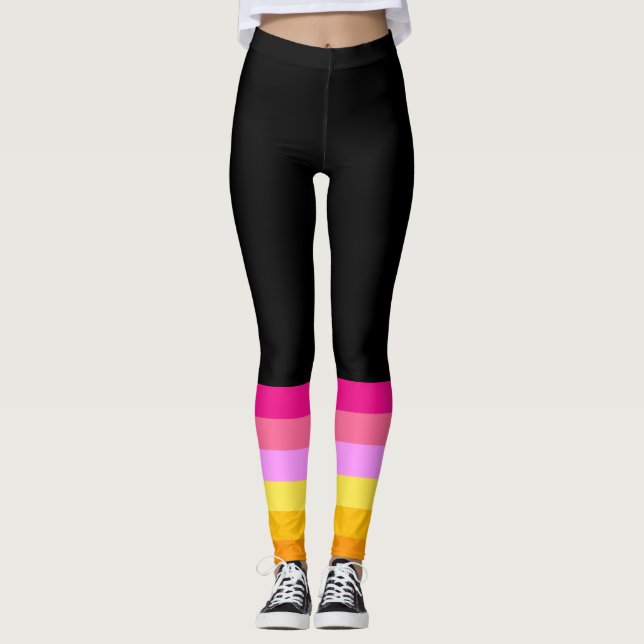 Leggings Drapeau de fierté lesbienne (Aube) (Devant)