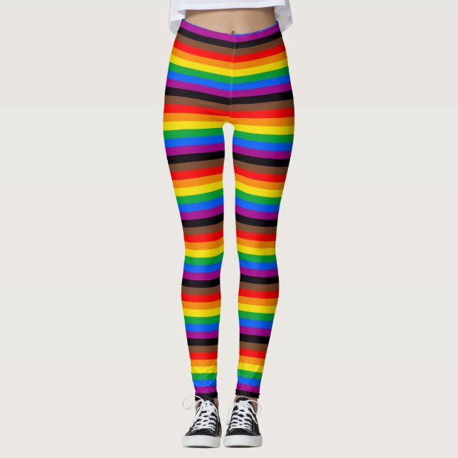 Leggings Drapeau de fierté LGBTQ (8 bandes) (Devant)