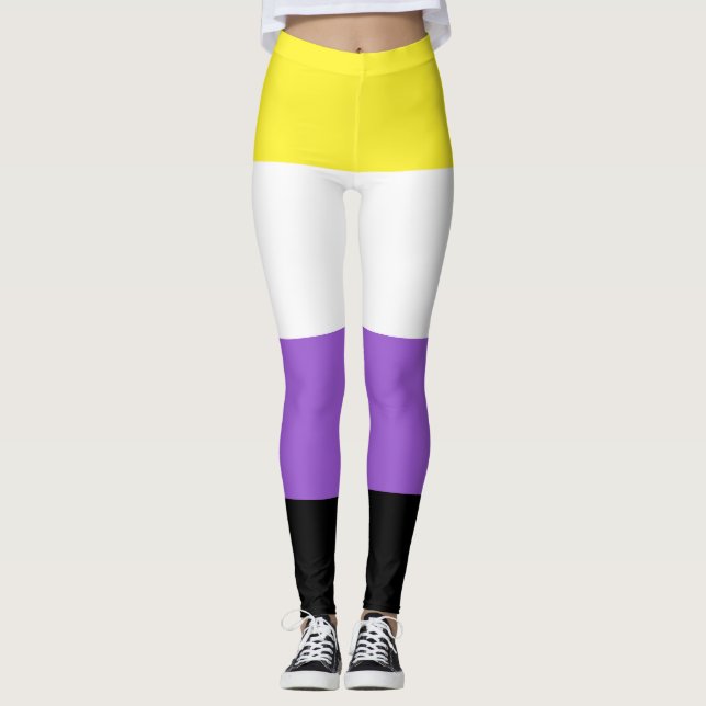 Leggings Drapeau de fierté non binaire (Devant)