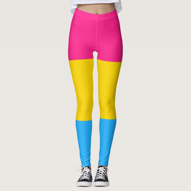 Leggings Drapeau de fierté pansexuelle (Devant)