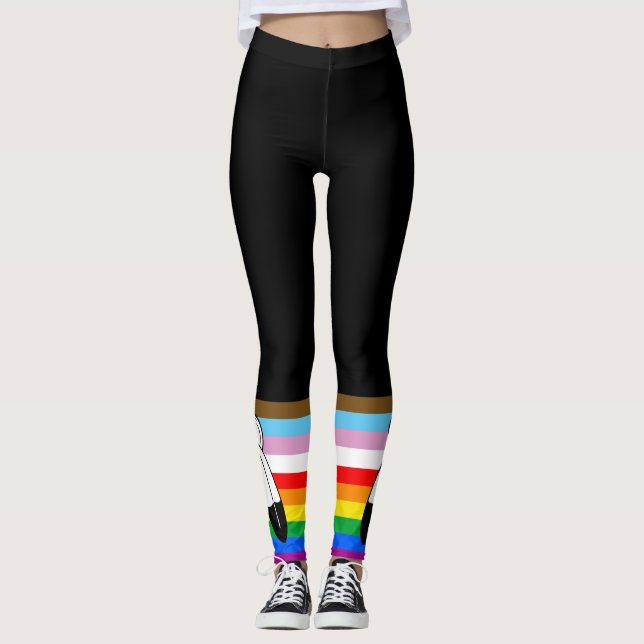 Leggings Drapeau de fierté progressiste LGBTQ+ Two-Spirit (Devant)