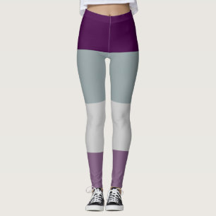 Leggings Drapeau de fierté sexuelle Gris pourpre rayé LGBT