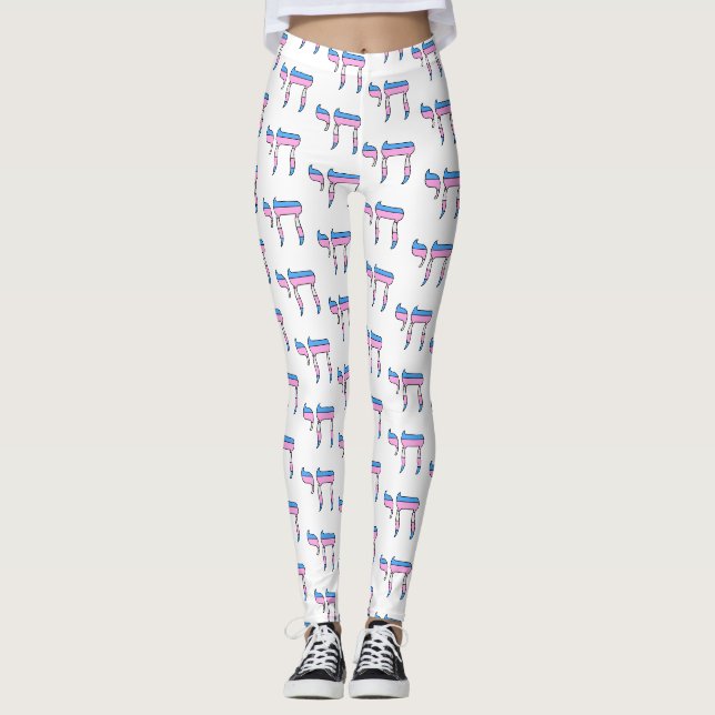 Leggings Drapeau de fierté trans Chai (Devant)