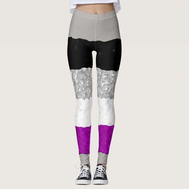 Leggings Drapeau de la Fierté Asexuel/Ace (Devant)