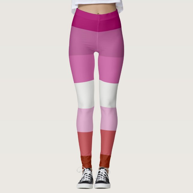 Leggings Drapeau de la fierté lesbienne (Devant)