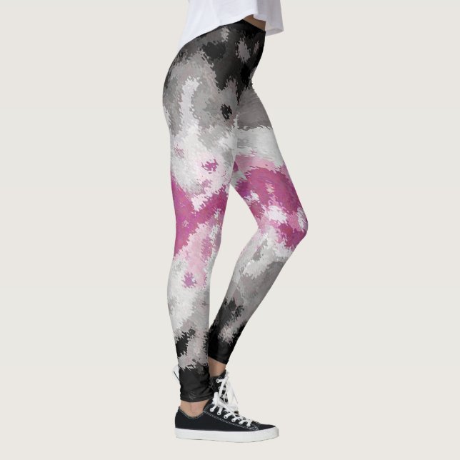 Leggings Drapeau de la fierté libraféminine abstrait marbré (Droite)