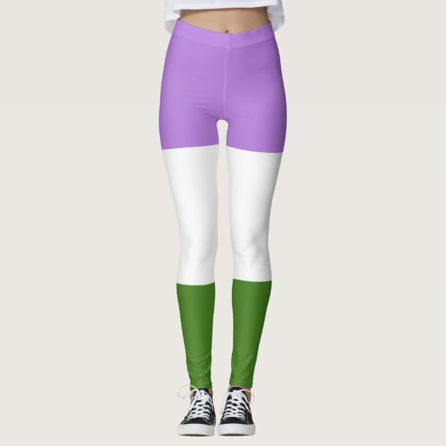 Leggings Drapeau de la fierté queer (Devant)
