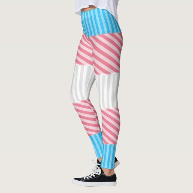 Leggings Drapeau de la fierté transgenre Abstraite de la ba (Gauche)