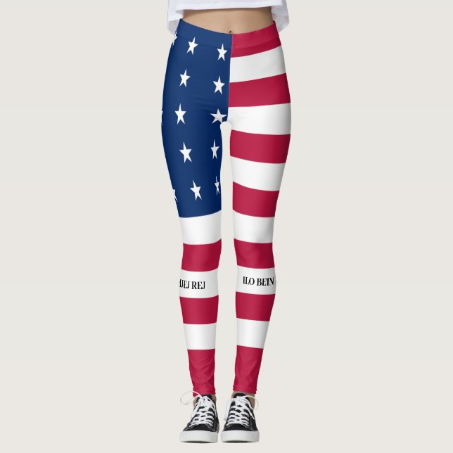 Leggings Drapeau de l'atoll de Bikini Patriotique (Devant)