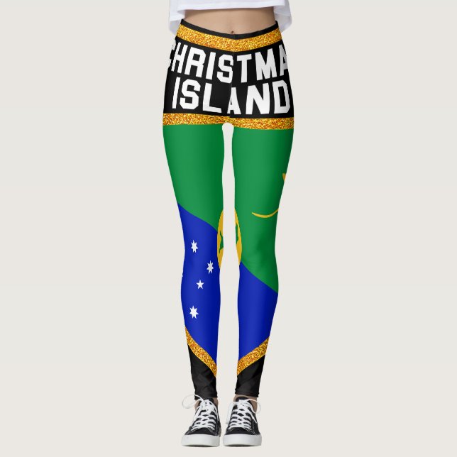 Leggings Drapeau de l'île Christmas (Devant)