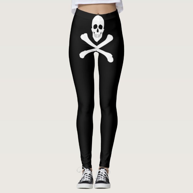 Leggings Drapeau de pirate (Jolly Roger) (Devant)