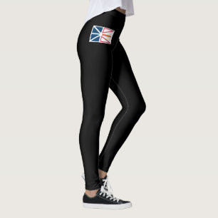 Leggings Drapeau de Terre-Neuve-et-Labrador Noir