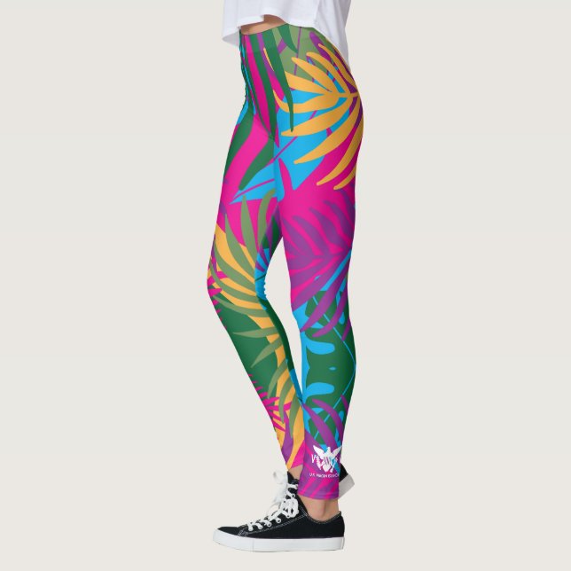 Leggings Drapeau des îles Vierges américaines, Feuilles tro (Gauche)