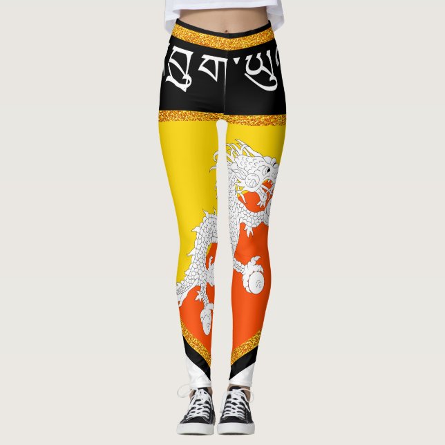Leggings Drapeau du Bhoutan (Devant)
