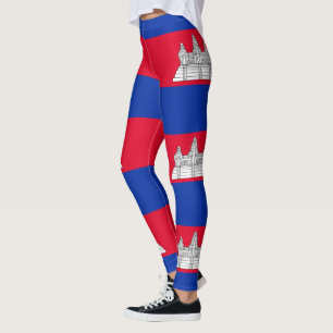Leggings Drapeau du Cambodge patriotique