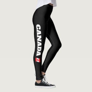Leggings Drapeau du Canada Leggings, Filles canadiennes Fem