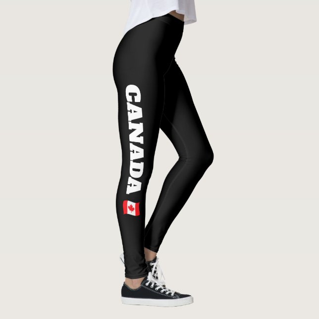 Leggings Drapeau du Canada Leggings, Filles canadiennes Fem (Droite)