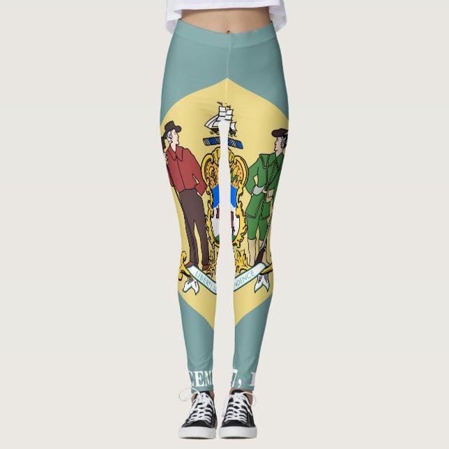 Leggings Drapeau du Delaware, États-Unis (Devant)