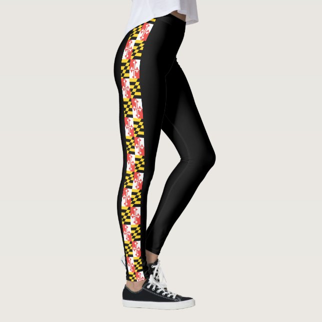 Leggings Drapeau du Maryland emballant le pantalon de yoga (Droite)