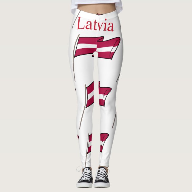 Leggings Drapeau du pays Lettonie Thunder_Cove (Devant)
