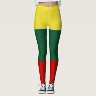 Leggings Drapeau du rouge de vert jaune de la Lithuanie