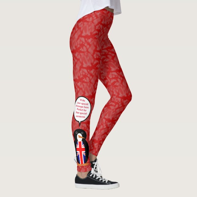 Leggings Drapeau du Royaume-Uni Fête Mme Pingouin Parlant (Droite)