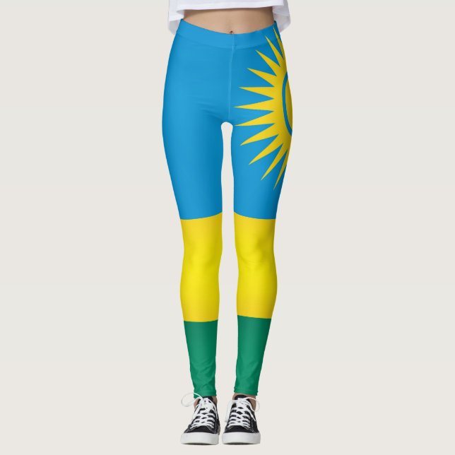 Leggings Drapeau du Rwanda Cool (Devant)