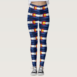 Leggings Drapeau en bois rustique Colorado Drapeau motif le