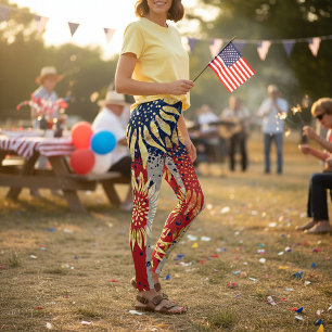 Leggings Drapeau et tournesols