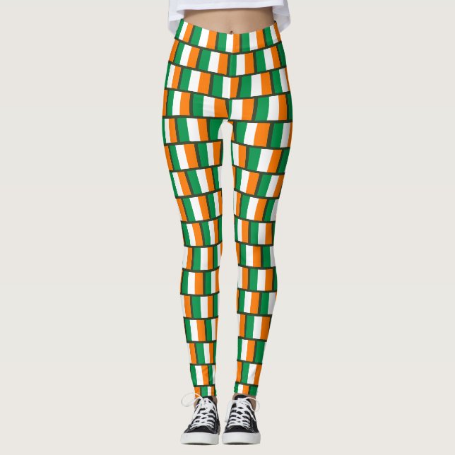 Leggings Drapeau irlandais mignon Parti Jour de la Saint Pa (Devant)